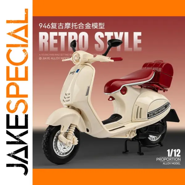 1:12 Scale Diecast Vespa 946 Motorcycle Model