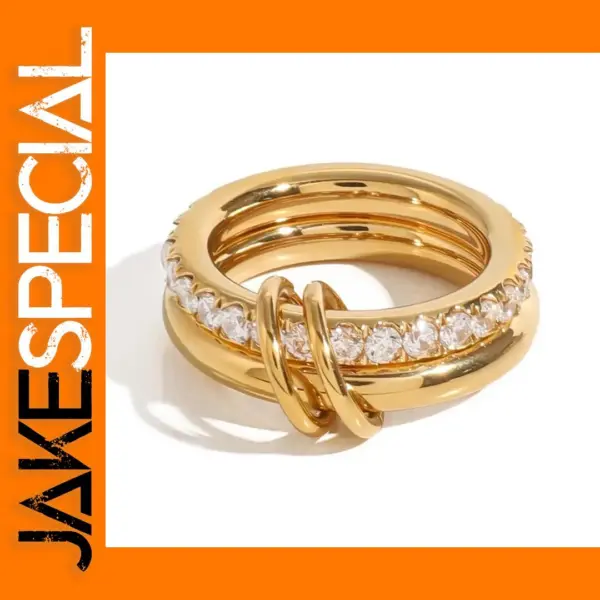 Minimalist Stainless Steel Double Layer Ring
