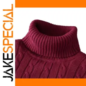 Men's High Neck Knitted Casual Pullover Sweater