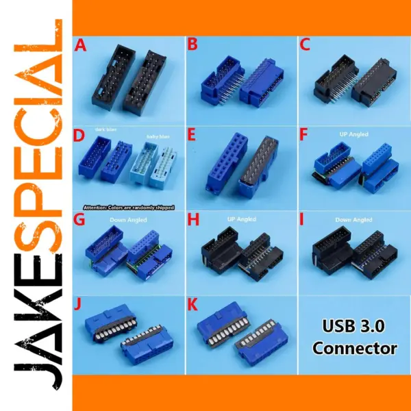 USB 3.0 19/20Pin Male Female Connectors Set