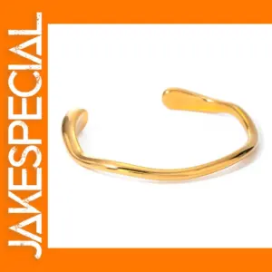 Gold Plated Minimalist Cuff Bracelet for Women