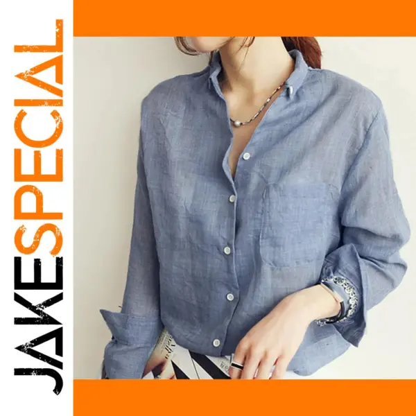 Casual Women's Long Sleeve White Blouse