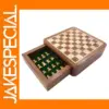 Portable Solid Wood Mini Chess Set with Drawer