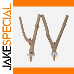 Natural Wood Bird Perch Stand 15cm