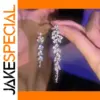 Sliver Maple Leaf Tassel Drop Earrings