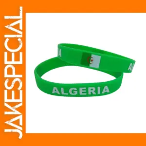 Algeria Flag Silicone Wristbands – Set of 2