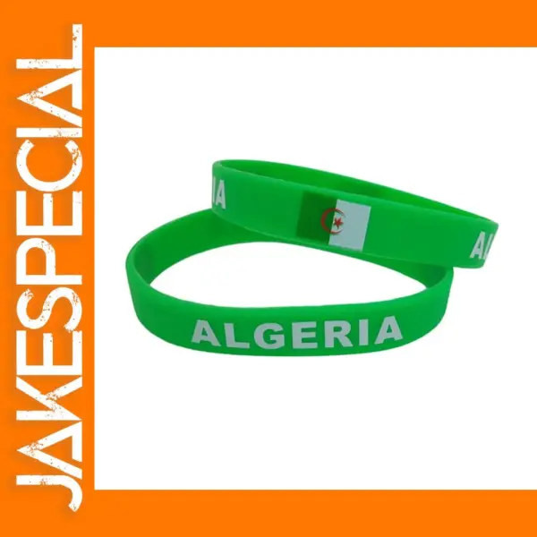 Algeria Flag Silicone Wristbands – Set of 2