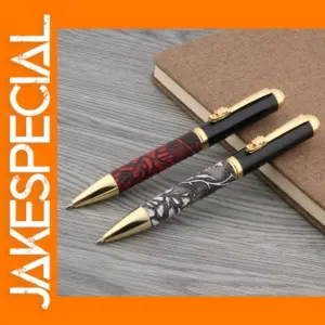 Golden Dragon Twist Ballpoint Pen in Gray