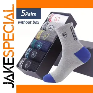 5 Pairs Men's Breathable Sports Socks Set