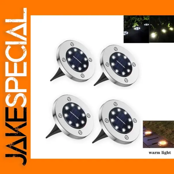 8LED Solar Powered Garden Spotlights IP65