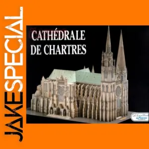 Vintage 3D Paper Model of Chartres Cathedral