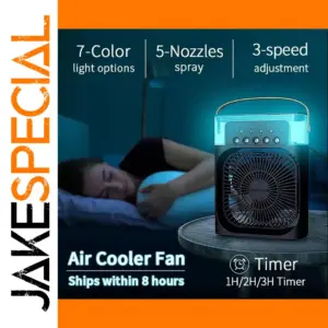 Portable 3-in-1 Air Cooler Fan with LED Light