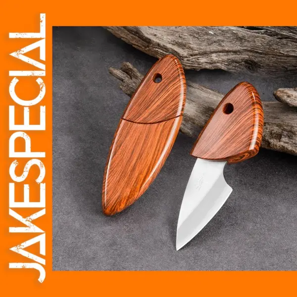 Portable Wooden Handle EDC Pocket Knife