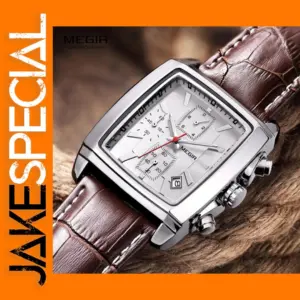 Megir ML2028GBE-2 Casual Leather Strap Watch