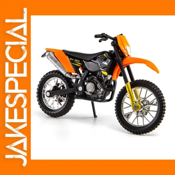 1:18 Scale Orange Motorcycle Model Diecast Toy