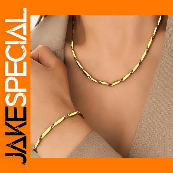 Geometric Stainless Steel Necklaces Set for Women