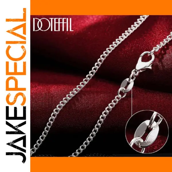 925 Sterling Silver 2mm Chain Necklace 16-30 Inch