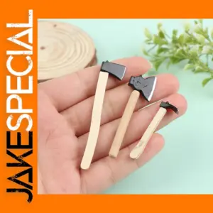 Mini Wooden Metal Hatchet Axe Set for Dolls