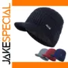 Unisex Thick Warm Winter Beanie Hat with Brim