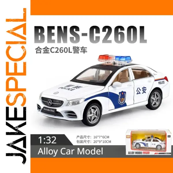 1:32 Mercedes-Benz C260 Police Diecast Model
