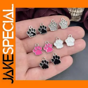 15pcs Dog Paw Print Charms for Jewelry