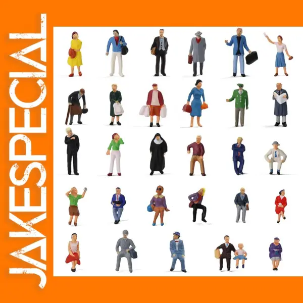 30pcs HO Scale 1:87 Painted Passenger Figures