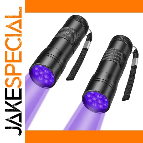 Waterproof UV Blacklight Flashlight 12 LED 395nm