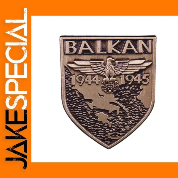 German Balkan Shield Medal Brooch in Copper
