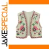 Floral Embroidered Women's Vest Jacket