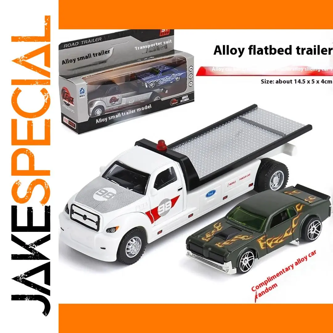 Metallic Flatbed Transporter Toy Car 1 Metallic Flatbed Transporter Toy Car