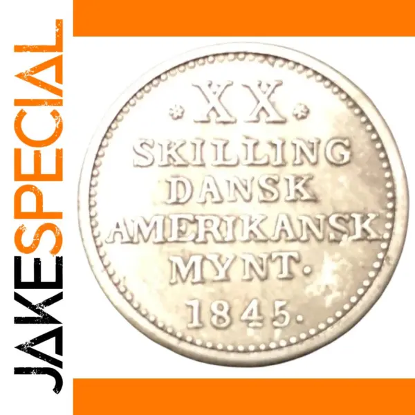 1845 Danish West Indies 20 Skilling Replica Coin