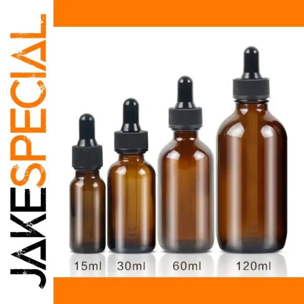 Amber Glass Bottles with Dropper Dispenser Set