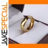 Classic Gold Plate Titanium Wedding Ring Set