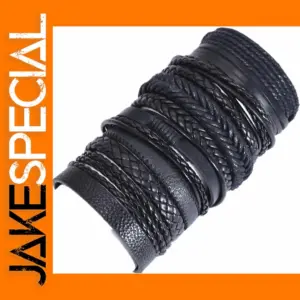 10 Pcs Leather Wrap Bracelets for Unisex