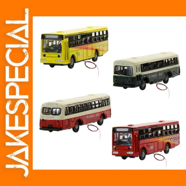 Set of 4 N Scale Model Buses 1:160