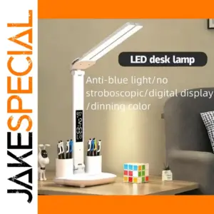 Foldable USB Desk Lamp with Clock and Night Light