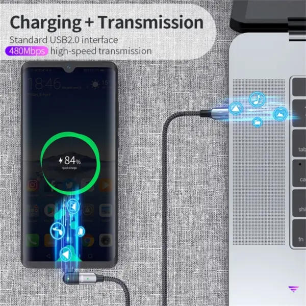 100W USB-C Rotating Fast Charging Cable for iPhone 15 - Image 6