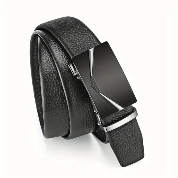 Men's Leather Black Automatic Belt - Image 4