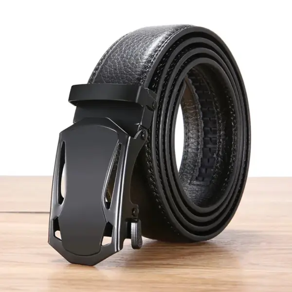 Men's Genuine Leather Wide Belt - Image 4