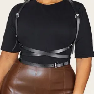 Harness Back Leather Belts Body Chains Layered Silver Black Tassel Chest Chain Belly Chain BeltGothic Rave Party For Women belts