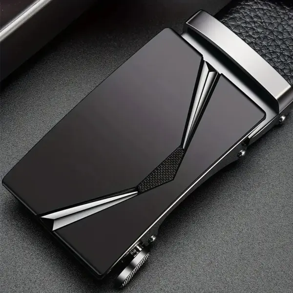 Men's Leather Black Automatic Belt - Image 7