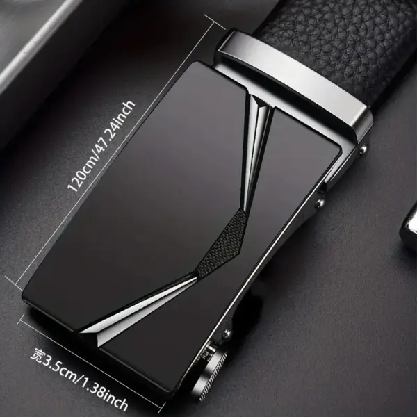 Men's Leather Black Automatic Belt - Image 2