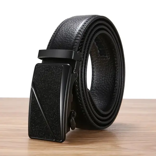 Men's Genuine Leather Wide Belt - Image 2