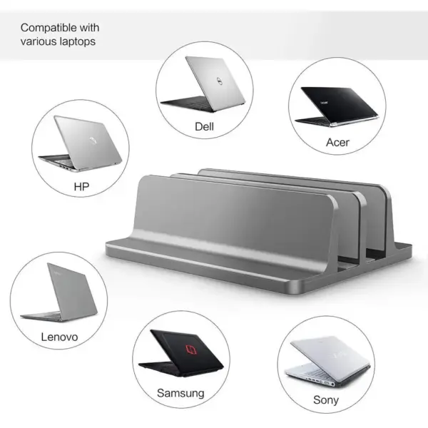 OZKVVM Double Vertical Laptop Stand for Macbook - Image 5