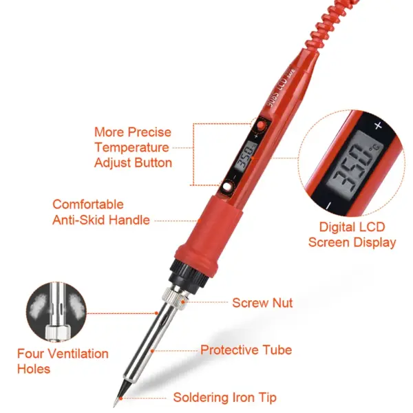 JCD 80W Adjustable Soldering Iron 220V/110V with LCD Display - Image 2