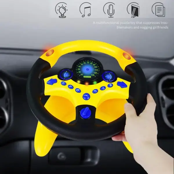 Kids' Steering Wheel Toy with Lights and Sound - Image 2