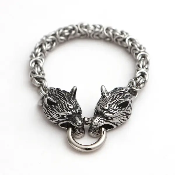 Vintage Nordic Wolf and Thor's Hammer Necklace for Men - Image 25