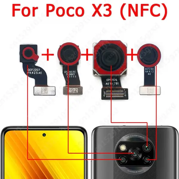 Front and Rear Camera Flex for Xiaomi Poco X3 NFC - Image 5