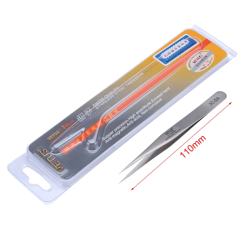 Vetus Stainless Steel Precision Tweezers AA-SA SS-SA 00-SA 3 Vetus Stainless Steel Precision Tweezers AA-SA SS-SA 00-SA - Image 3