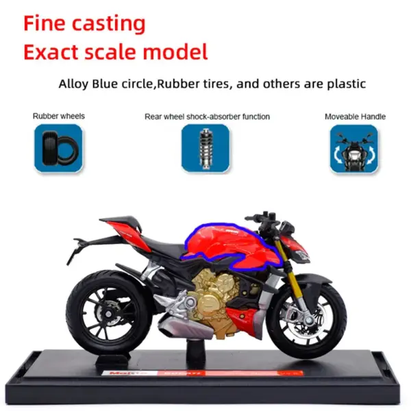 Maisto 1:18 Ducati V4 S Diecast Motorcycle Model - Image 3